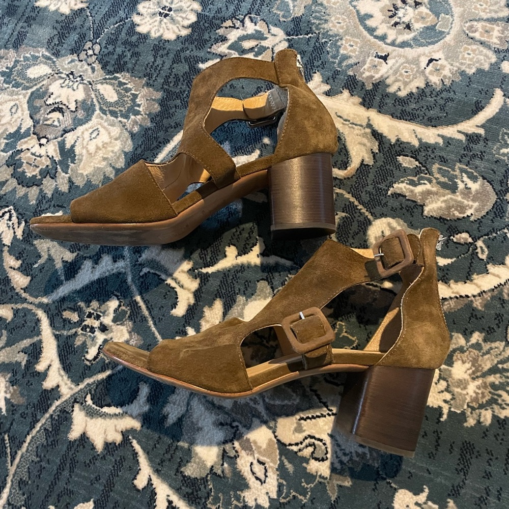 Rag & Bone Olive Green Suede Women's Heeled Sandals